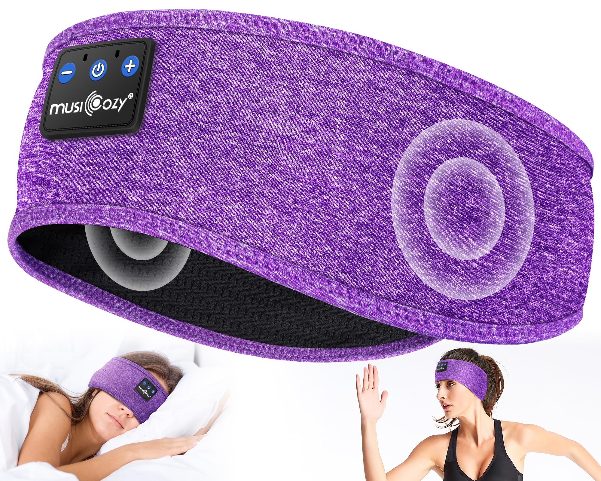Musicozy Bluetooth 5.2 Headband Sleep Headphones Headband Headphones Sports Wireless Music Earphones Eye Mask Earbuds For Workou